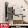 No Need To Drill Suction Cup Rotating Towel Rack Punch Free Bathroom Multi-bar Folding Bath Towel Rack Rack Towel Rack