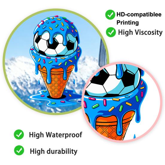 Soccer Ball Window Clings Ice Cream Ball PVC Decals Removable Static Glass Sticker for Bedroom Living Room Office Sports Bar Decor