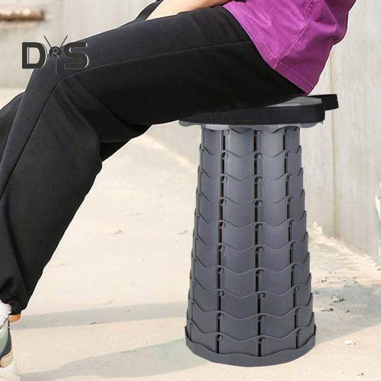 Zusammenklappbarer Klapphocker, leicht, 200 kg Tragkraft, tragbarer Campinghocker, einziehbarer Teleskophocker, faltbare Reise-Fußstütze für Camping