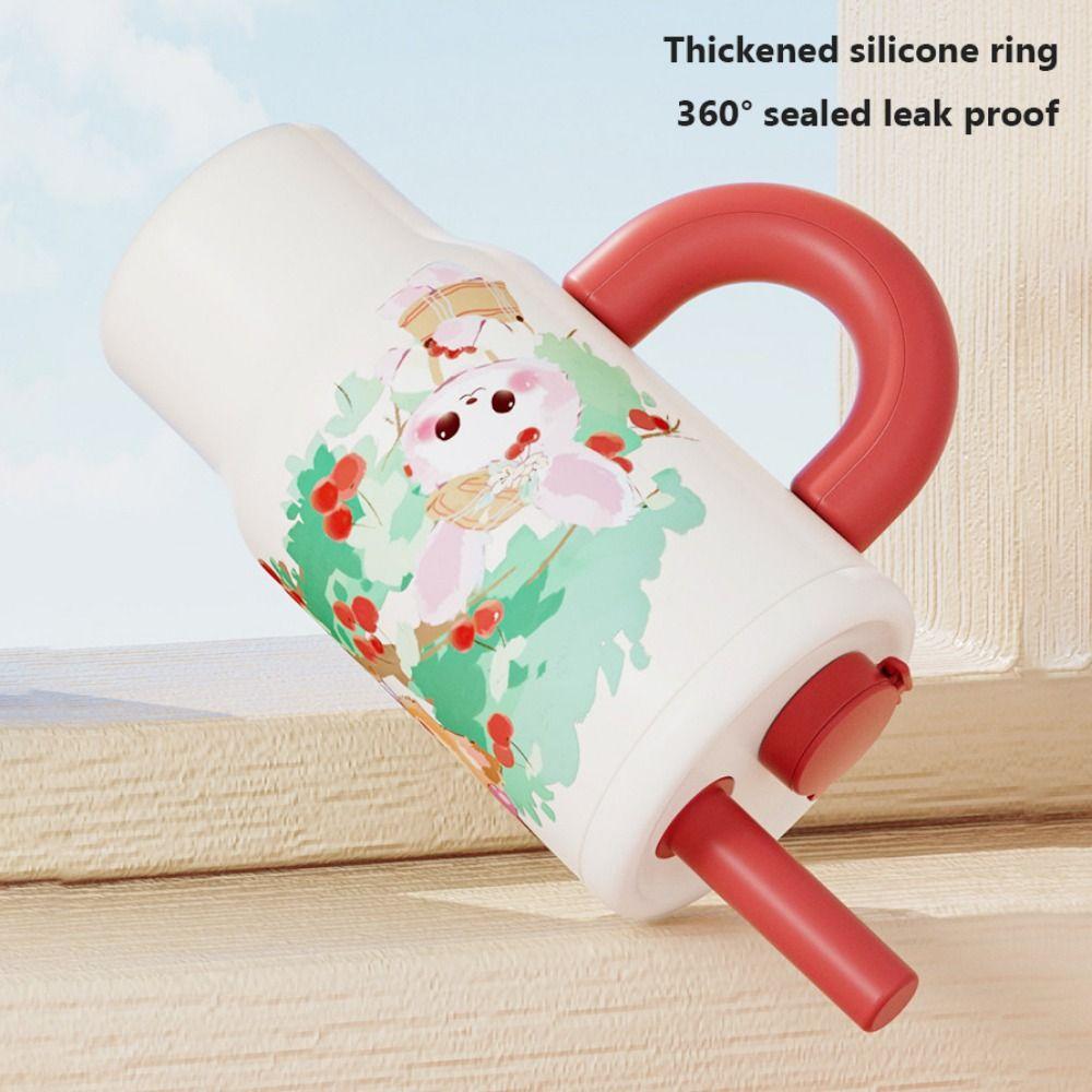 Portable 1000ML Straw Vacuum Cup Large Capacity Detachable Tea Storehouse Insulated Cup Cold&Hot 316 Stainless Steel Tumbler Car