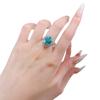 Luxury Set With Diamonds 10 * 12 Pa Green Background Ice Flower Ring Female Rich Woman