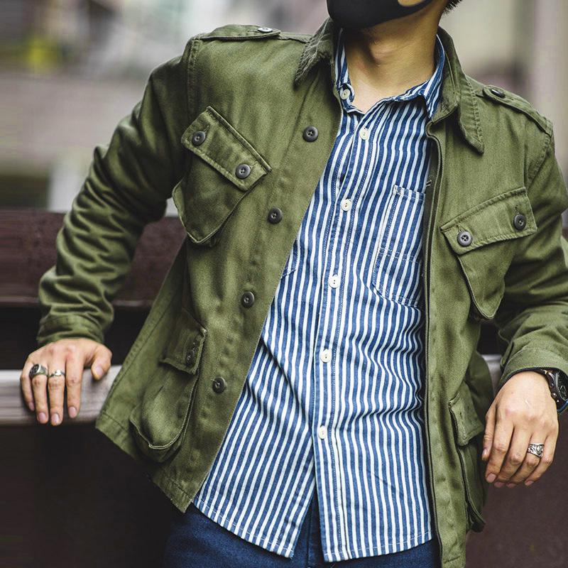 2026 American Retro Heavyweight Washed Men's Workwear Jacket - Trendy Autumn Design with Multi-Pockets
