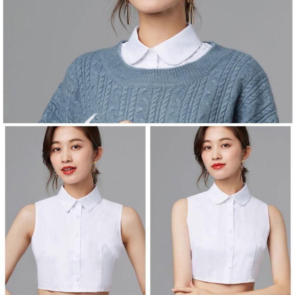 Clothes Accessory Detachable Fake Collar Blended White False Collar Lapel Collar