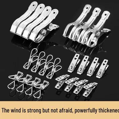 Pinces à Chaussettes et Vêtements en Acier Inoxydable – Accessoire de Cintre Coupe-Vent