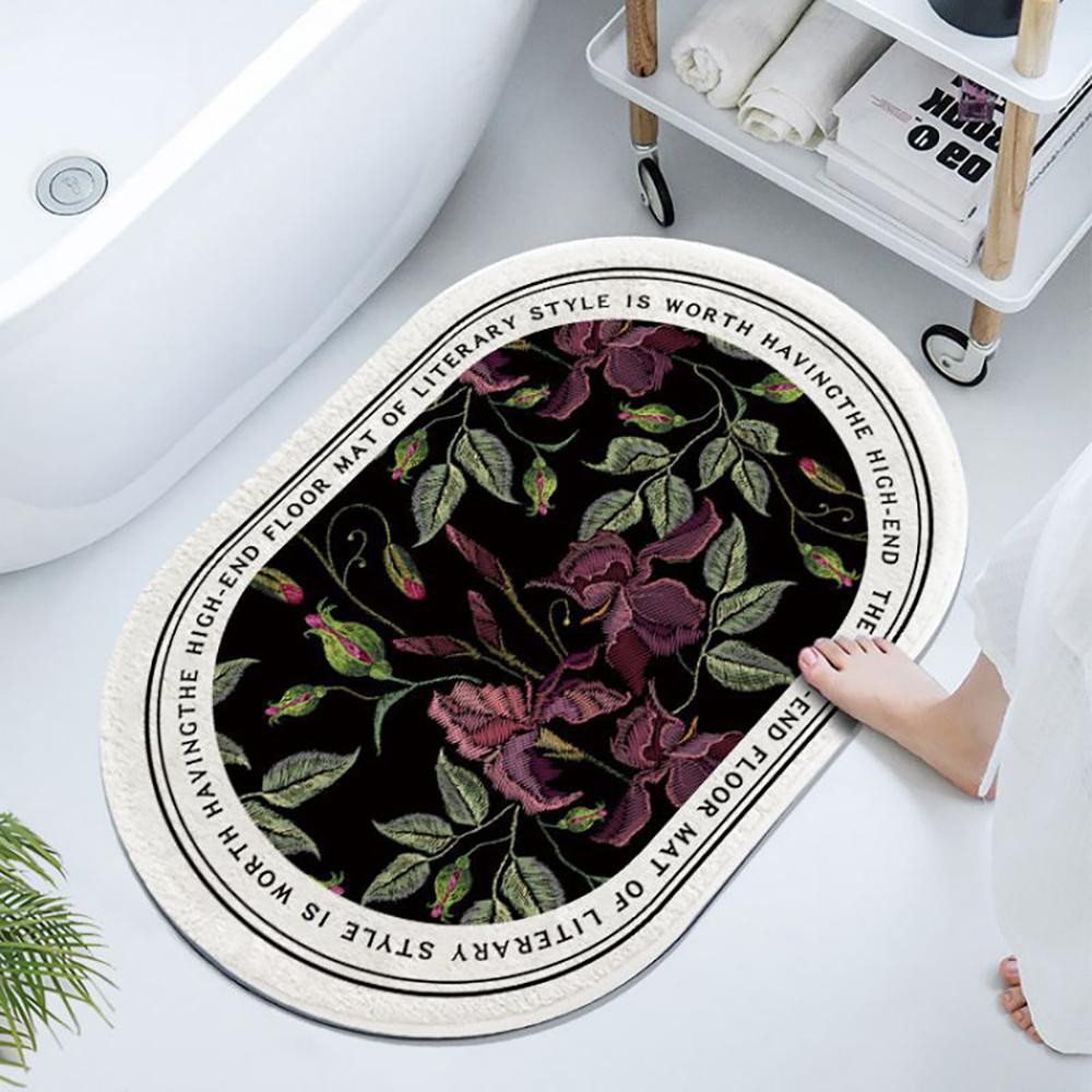 

VIKAMA Quick-Dry Diatomite Doormat - Elegant Non-Slip Bath Rug for Kitchen, Bathroom, Front Door, Waterproof & Durable Floor Mat 1PC 40x60CM