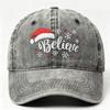 Embroidered Snowflake Baseball Cap Adjustable Strap Cotton Snowflake Embroidered Hat Breathable Vintage Wash Baseball Cap