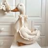 Estilo Nórdico Tecido Pato Pelúcia Brinquedo Fofo Macio Linho Pato Animal de Pelúcia Com Laço Ideal Decoração de Quarto de Bebê Presente Dia das Mães Crianças