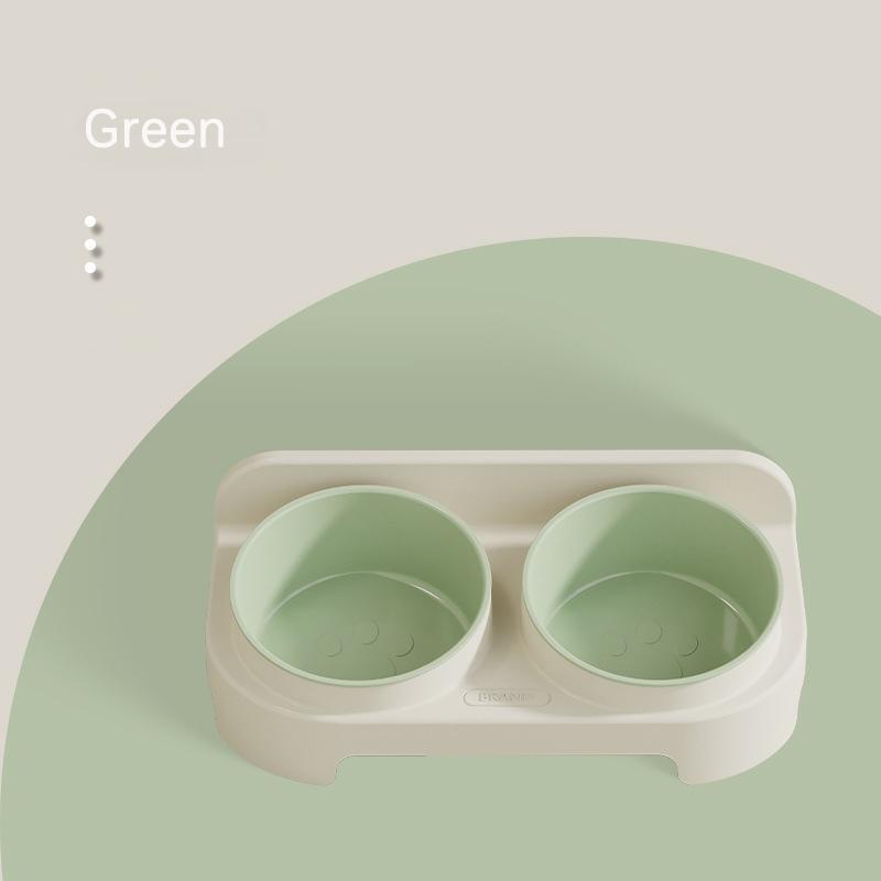 Slanted Double Bowl Cat Food Basin Non-Slip Anti-splash Removable Eco-Friendly PP Pet Food Water Bowls Comederos Para Perros