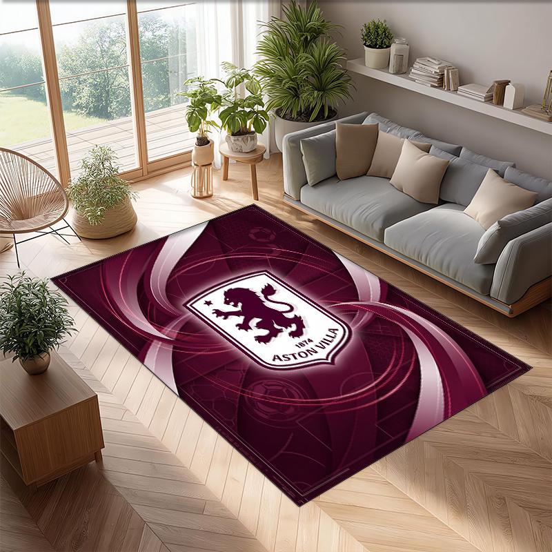 Tappeto in Velluto di Cristallo con Stampa Calcio Aston Villa, Comodo Assorbente d'Acqua Antiscivolo Tappeto per Pavimenti Interni