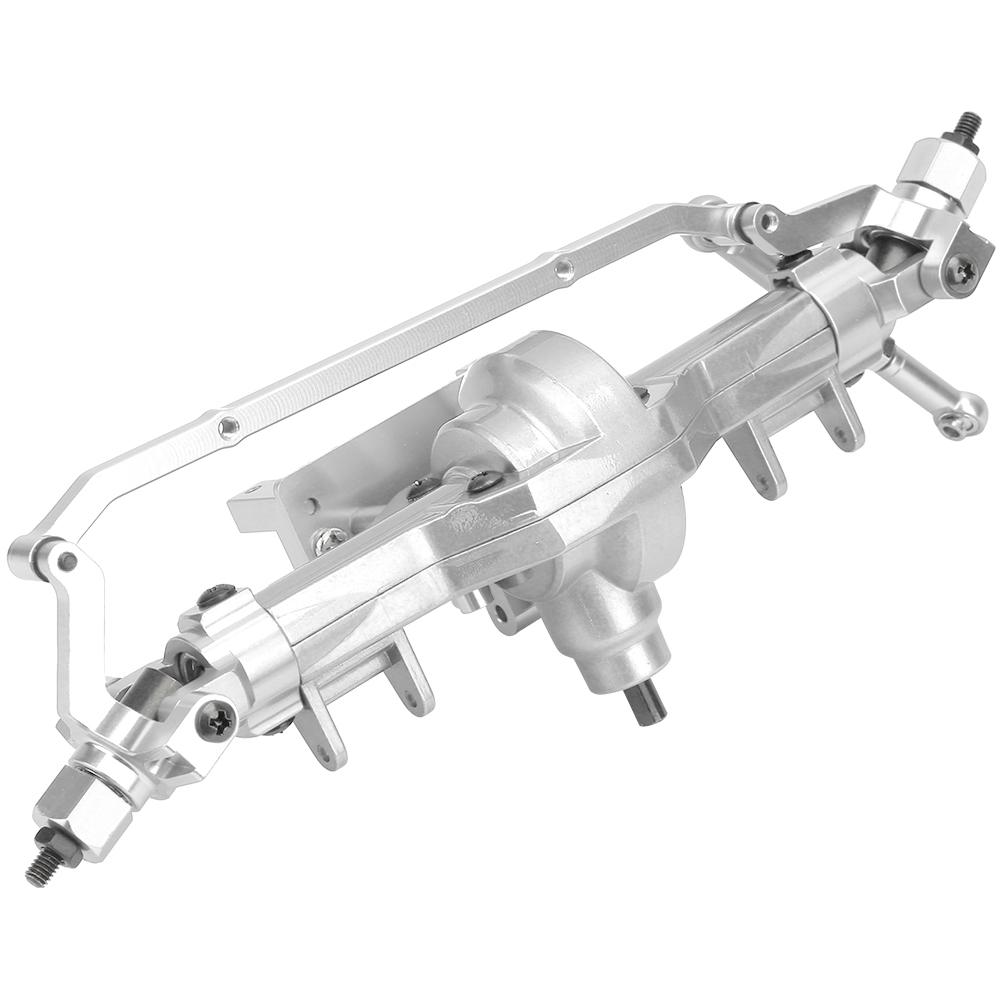 RC Car Metal Front Axle Assembly for HSP 94180 RGT 18000 1 10 Crawler Type Truck Silver