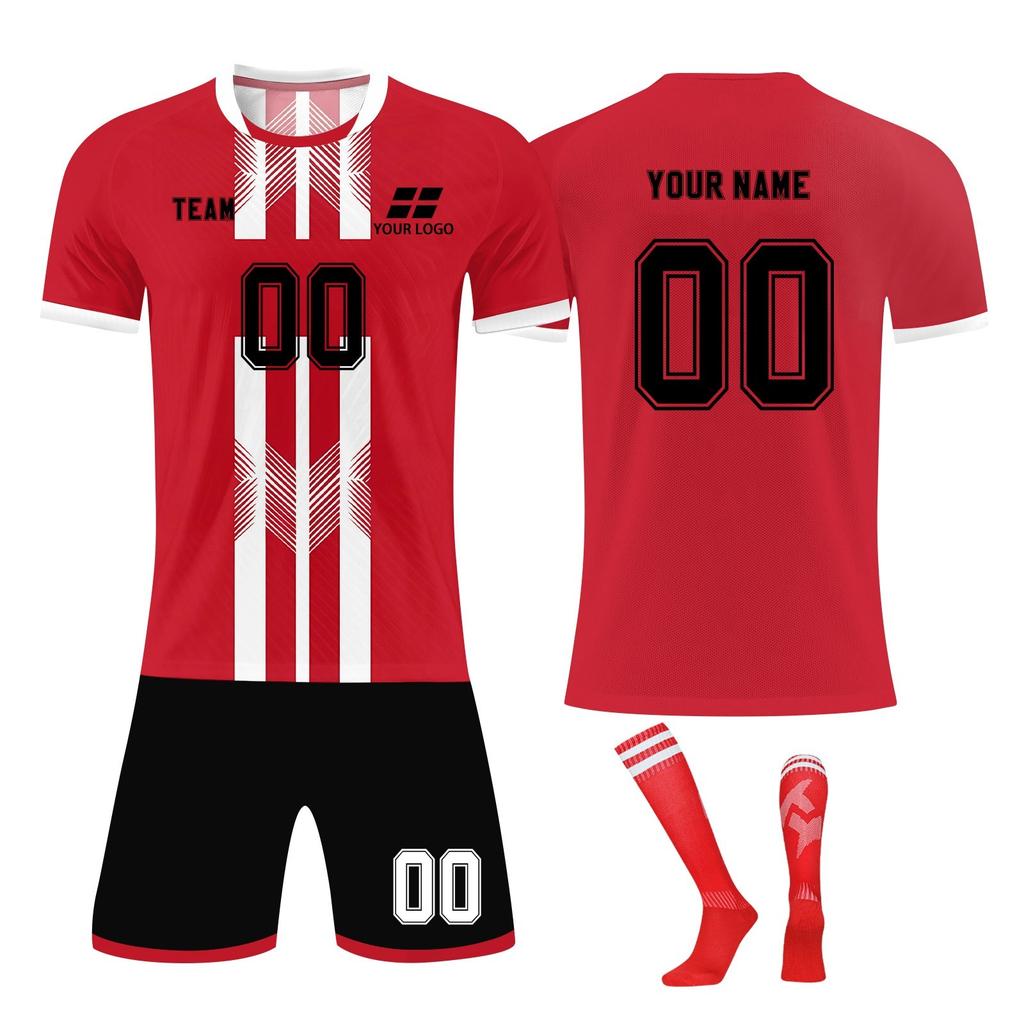 Personalisierte Shirts Kit Herren Mädchen mit Namen Nummer benutzerdefinierte Fußballtrikots für Jungen Trainingsanzug