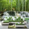 Custom Any Size Mural Wallpaper Bamboo Forest Waterfall 3D Scenery Wall Painting Living Room TV Sofa Bedroom Study 3D Wall Paper