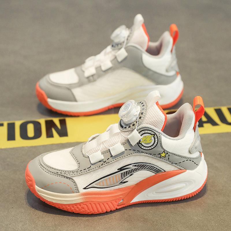 

Friction Sound Children s Basketball Shoes Professional Basketball Training Boys Trend Non-slip Autumn Middle and Older Children Rotary Buckle 40
