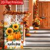 2D Flat - 2D Flat, Thanksgiving Autumn Pumpkin Sunflower Garden Flag 4 (2) Outdoor Garden Flag Double-Sided Home Decoration Courtyard Decoration Outd