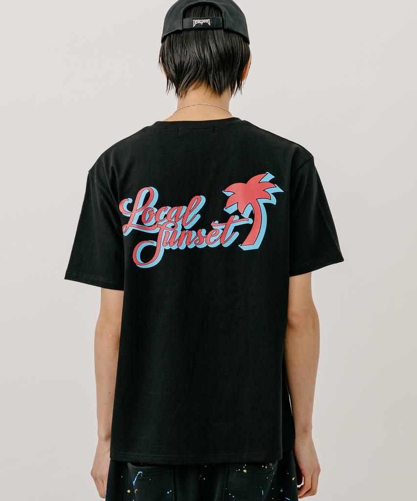 VASTIC Palm Tree Sunset T-Shirt_Black