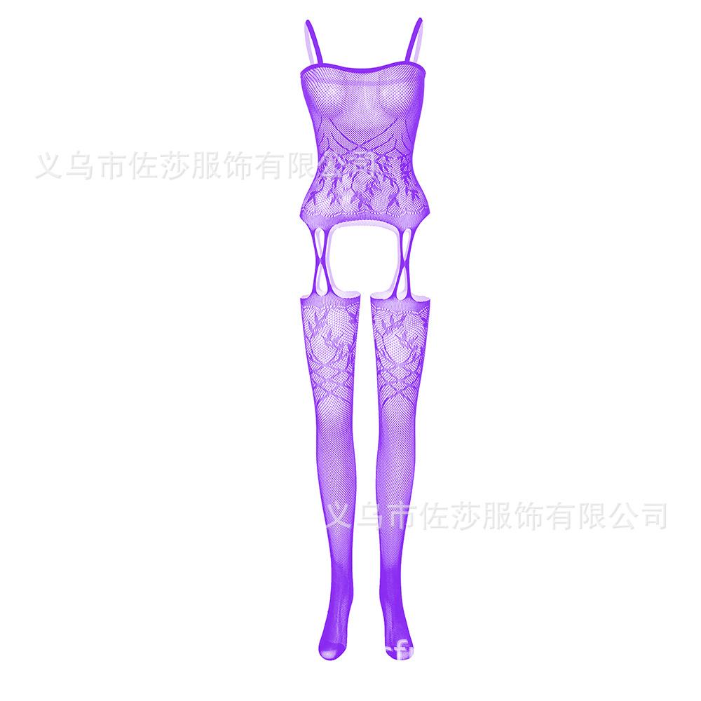 Sex underwear mesh stockings stockings sexy temptation suspenders hollow crotch jacquard one-piece suit