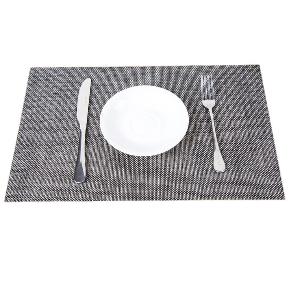 Leetaltree Beige Tischsets Set mit 4 Stück - Hitzebeständige rutschfeste Tischsets für Esstisch, Waschbare langlebige PVC-Vinyl gewebte Tischmatten