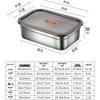 304 Stainless Steel Square Storage Box with Lid - Food Grade Fresh-Keeping Container