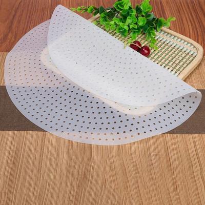 1 Adet Beyaz Yuvarlak Pirinç Buharlayıcı Mat Kağıt Silikon Kalınlaştırılmış Yapışmaz Pedler Börek Pişirme Hamur İşleri File Mat Pişirme Aletleri