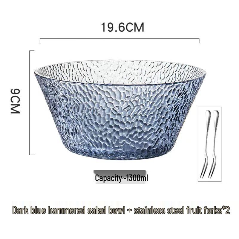 Qianxing Hammered Glass Salad Bowl Set