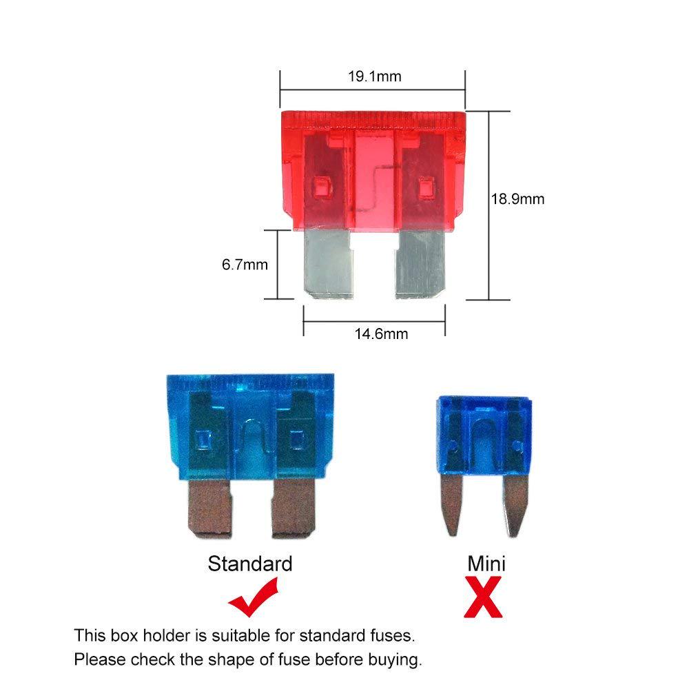 DC 12V 10 Way Blade Fuse Box Holder with LED Warning Light Kit for Car Boat Marine Trike Auto Replacement Parts Fuses