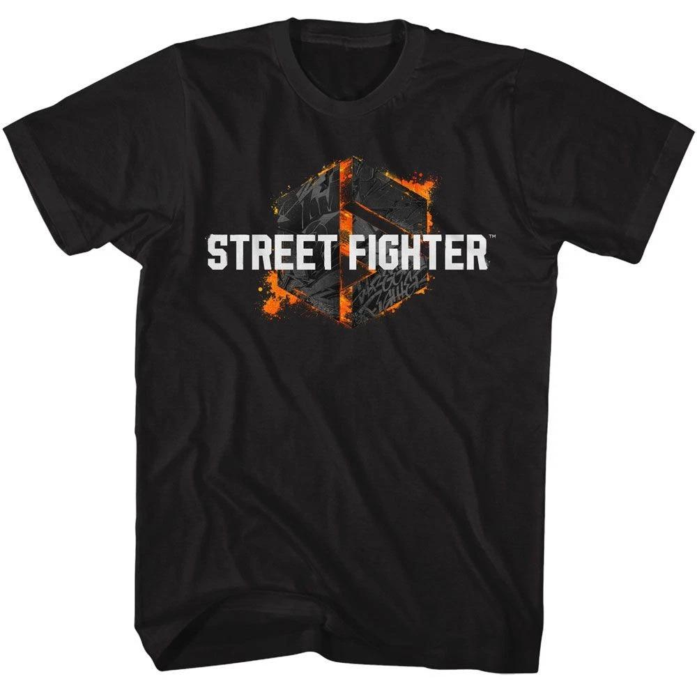 Street Fighter - Grafitti Logo - American Classics - Solid Black Short Sle 120