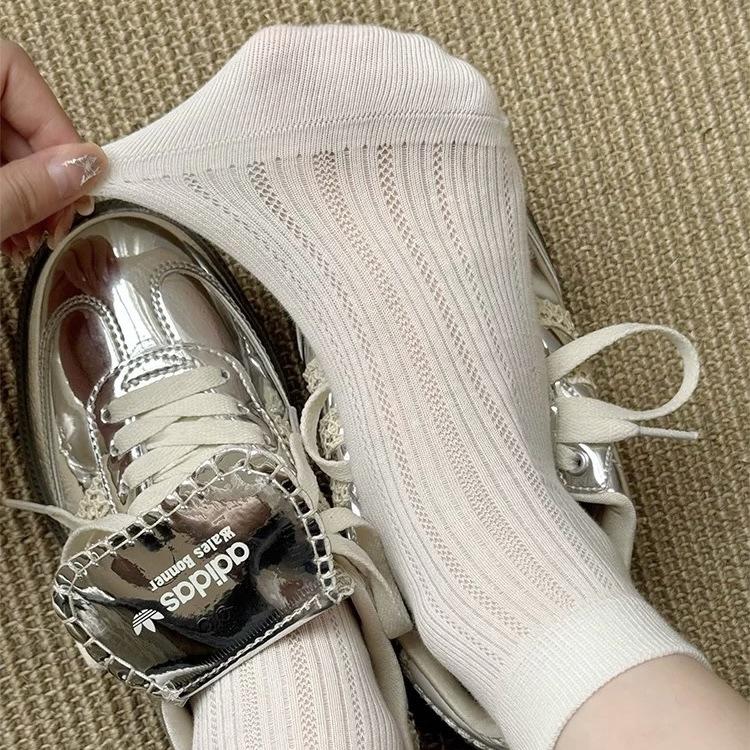 White Socks Summer Thin Mesh Breathable Socks Pure Cotton With Sandals Ballet Style Socks Ultra-Thin Summer