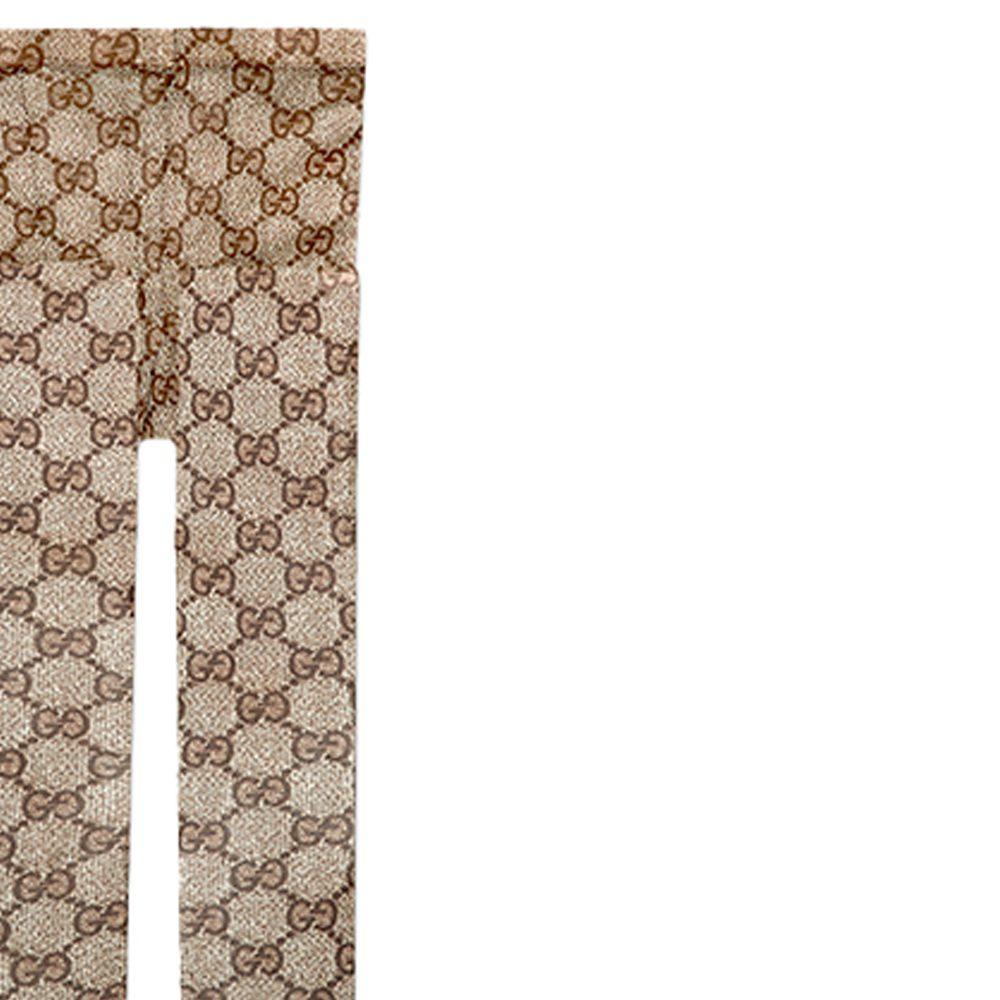GUCCI Gg Tulle Pattern Tights 'Beige/Ebony' 523697-3GA35-9764