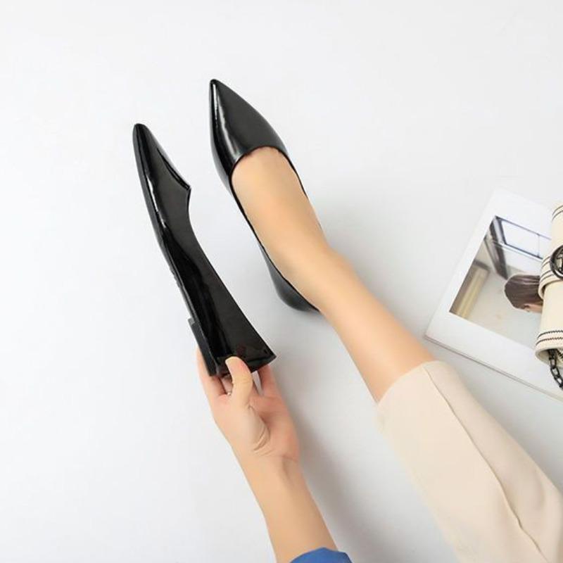 Fashion Shoes for Women Office Black Pointed Toe Slip-on Woman Flats Sale Korean Style Elegant and Fashionable Low Price Wholesale Shoe