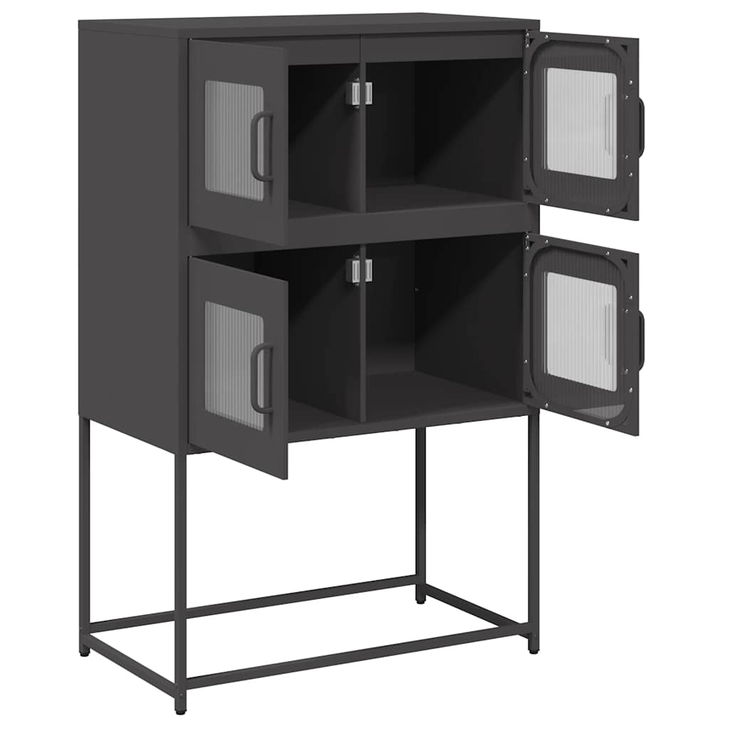 Tall Black Chest of Drawers 68X39X107 Cm Steel