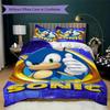 Sonic Blue Blur Threepiece Set 1 Duvet Cover 2 Pillowcase Without Core Without Core Christmas Birthday Gift Soft And Comfortable