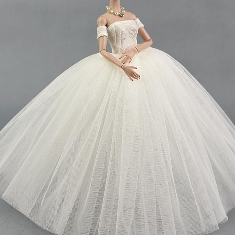 Robe bouffante élégante à manches pour poupées de 6 pouces Vêtements Robe de mariée avec coutures détaillées Pour exposition et collection