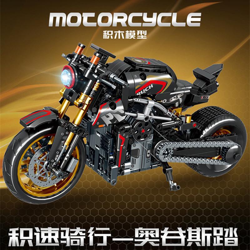 2024 Modern High Tech Technic Moto Suzuki GSX250r Rush1000 Motorcycles Dirt Bike Model Building Blocks Sets Brick Kids Toys Gift
