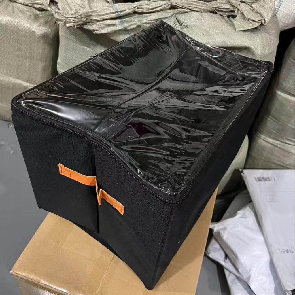 12-Grids Foldable Oxford Fabric Storage Box Clear Window Cover Zipper Storage Organizer Bag for Closet Wardrobe Management Organizer