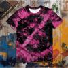 Fashion Tie-dye Pattern T Shirts For Men Summer Simple Short Sleeve 3D Printed Crew Neck T-shirts Loose Breathable Harajuku Tees