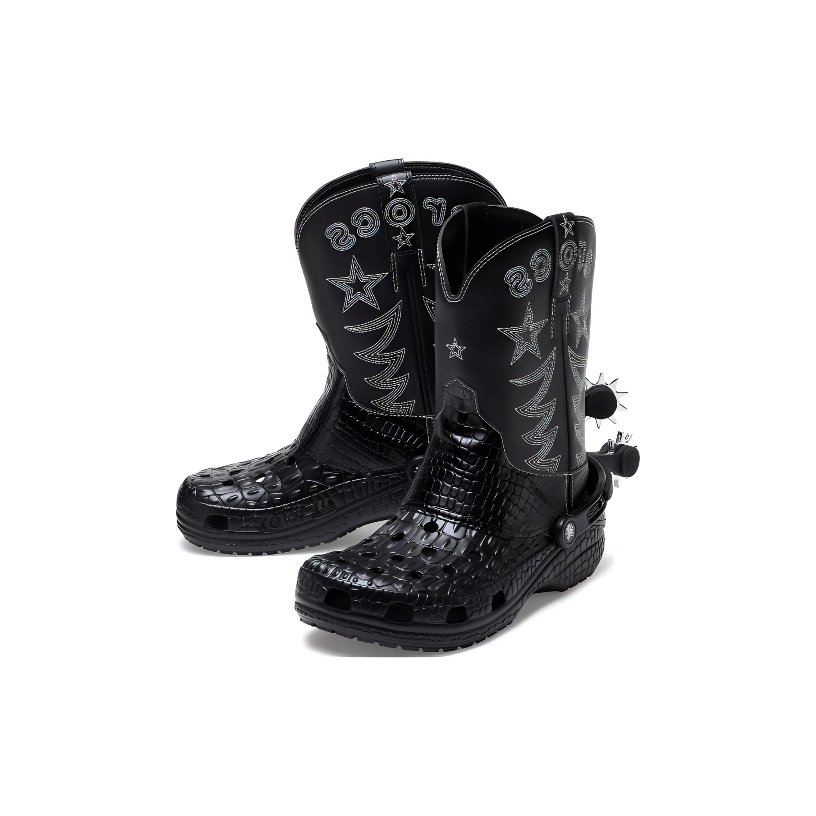 Crocs Classic Cowboy Boot Black Men s 208695-001 EU 36-37