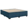 Box Spring Bed with Mattress Blue 200x200 cm Velvet