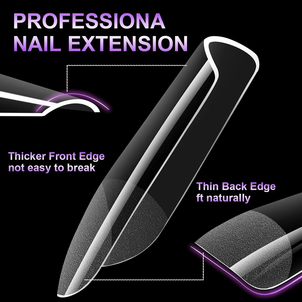 100pcs Acrylic Nails Fake Capsule Half Matte Short Square Artificial Nail Extension Soft Gel Tips Accessories Tools Nail Supplie