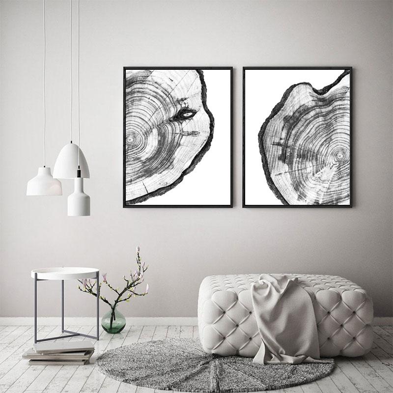 Leinwand Malerei Moderne Baum Ring Druckbare Baumstumpf Holz Scheibe Poster und Drucke Wand Kunst Bilder Wohnzimmer Wohnkultur