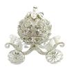 Metal Rhinestone Jewelry Trinket Box Pumpkin Carriage Shape Craft Home Decor