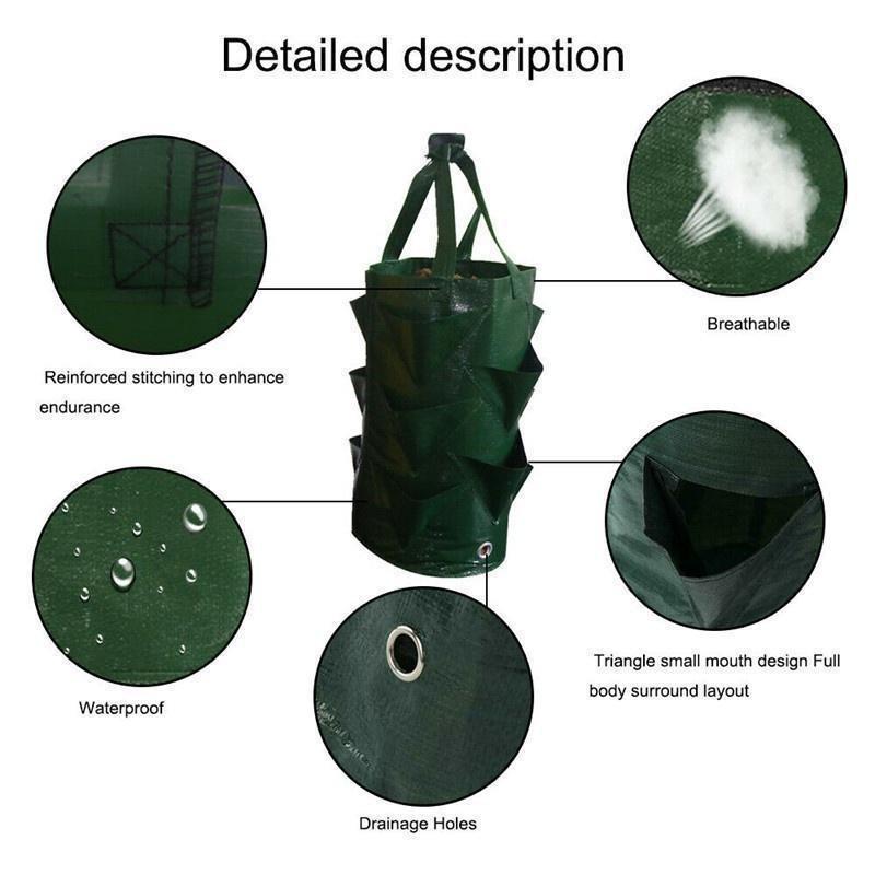 1Pc Hanging Planting Bag For Aerial Gardening, 3-Gallon Strawberry Specific Hanging Bag, Flower And Plant Basket Growth Bag