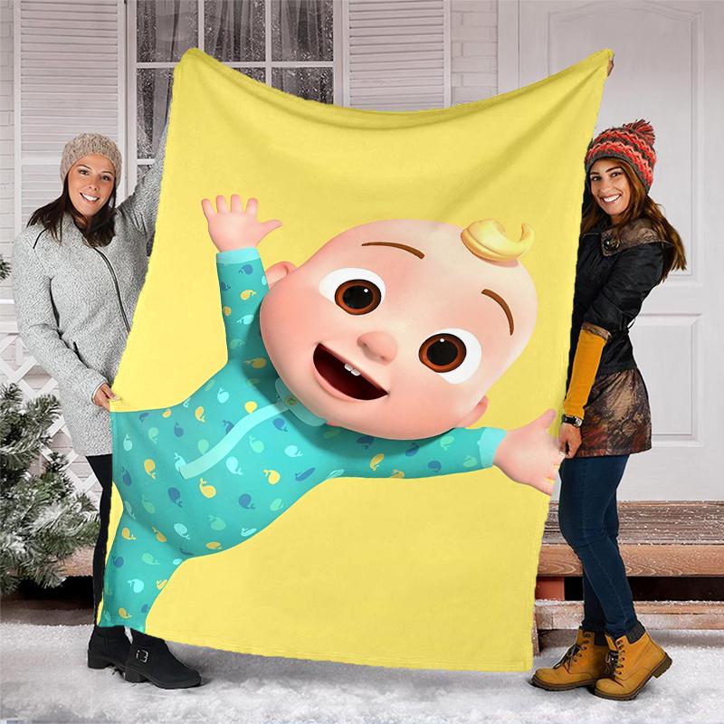 Cocomelon Theme Printed Blanket Perfect For Couch Bed Travel Outdoor Use Machine Washable Cozy Durable