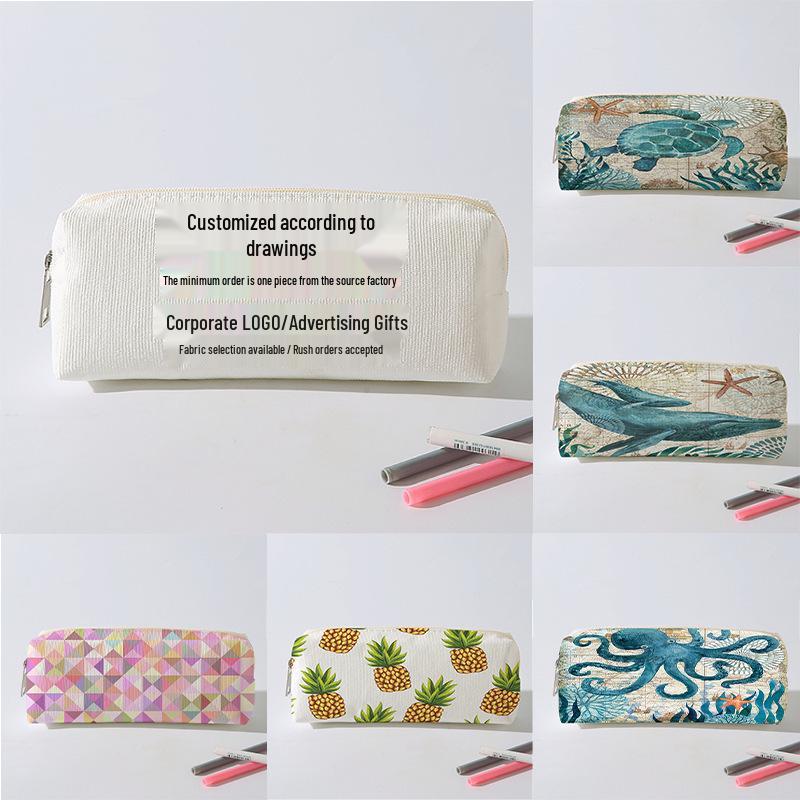 Printed Pattern Women's Corduroy Octagonal Makeup Bag