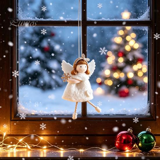 Pastel Color Seasonal Ornament Christmas Plush Doll Ornament, Xmas Tree Decorative Angel Cute Keepsake for Pendant Tree, Winter Holiday Home
