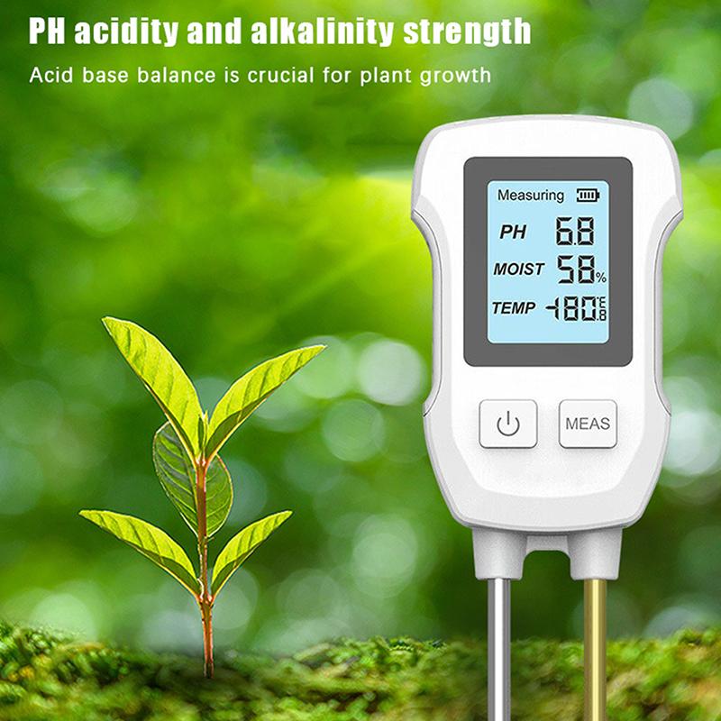 3 In 1 Digital Lcd Soil Meter Temperature Humidity Ph Meter With Backlight Plant Measuring Instrument For Flower Plants Garden