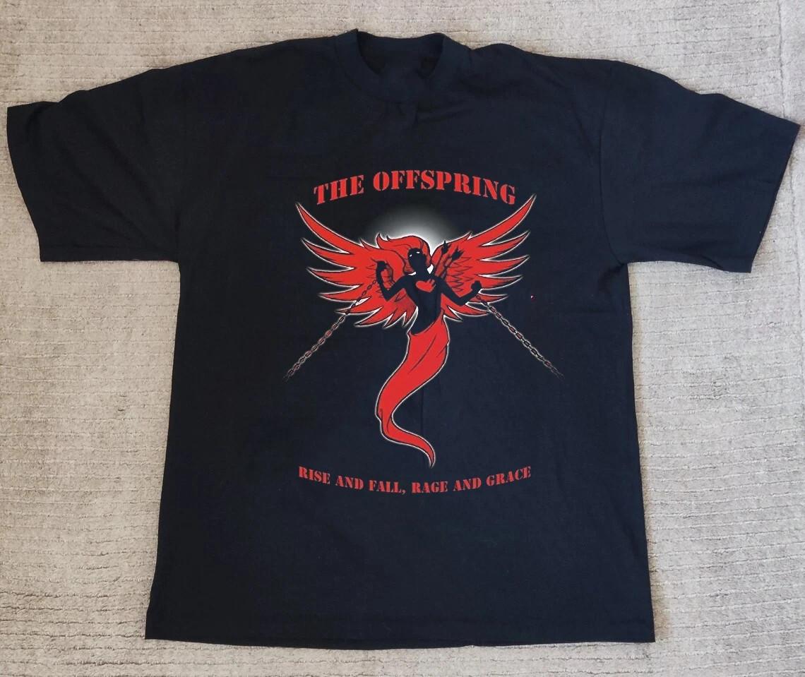 The Offspring Band Rise And Fall Rage And Grace Cotton Black T Shirt CM684 L