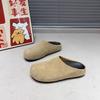 Fashion Women's Fashion Baotou Slippers Women's Fashion Round Head Deep Mouth Suede Soft Sole Anti-slip Wear-resistant Flat Shoes