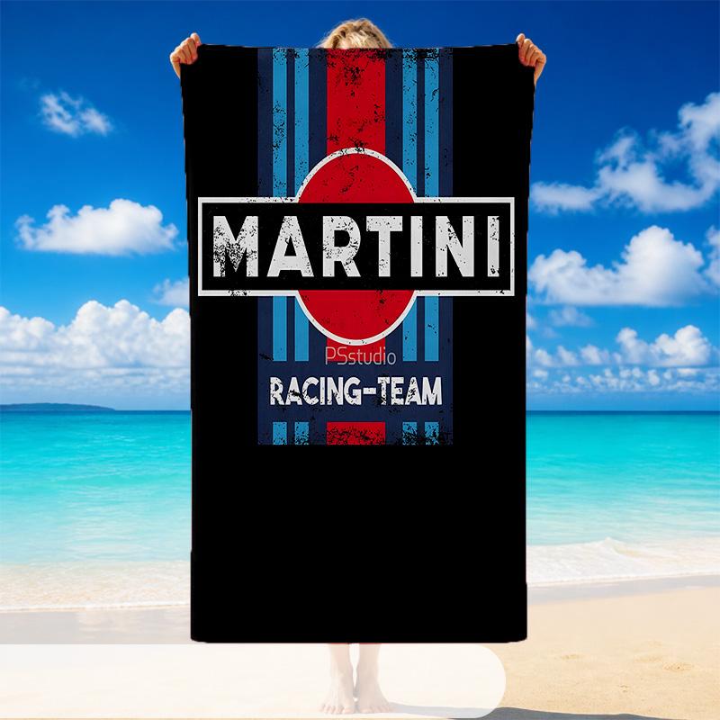 Quick Dry Beach Towel Martini Racing Pattern, Lightweight Absorbent Towel for Pool Beach Vacation Use