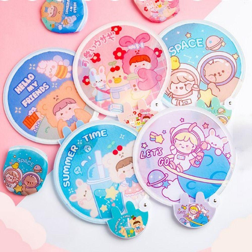 

High-looking Cartoon Folding Fan INS Style Mini Hand Fan Portable Children Folding Fan Home Decor style 4