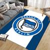 Hertha Logo Flannel Printed Carpet, Home Sofa Decoration for Living Room & Bedroom, Non‑Slip Play Flannel Floor Mat for Game Room